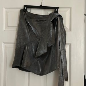 Silver Metallic Mini Skirt